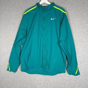 Nike Men's Size Medium Blue Yellow Full Zip Track Jacket Windbreaker Athletic